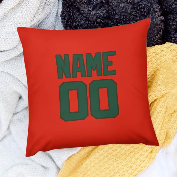 Fodera per cuscino personalizzata arancione rosso muschio verde