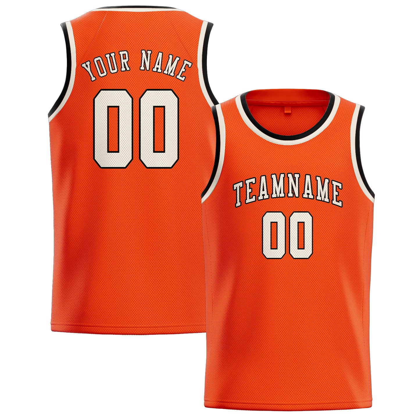 Benutzerdefiniertes Professionelles Orangerot Beige Basketballtrikot