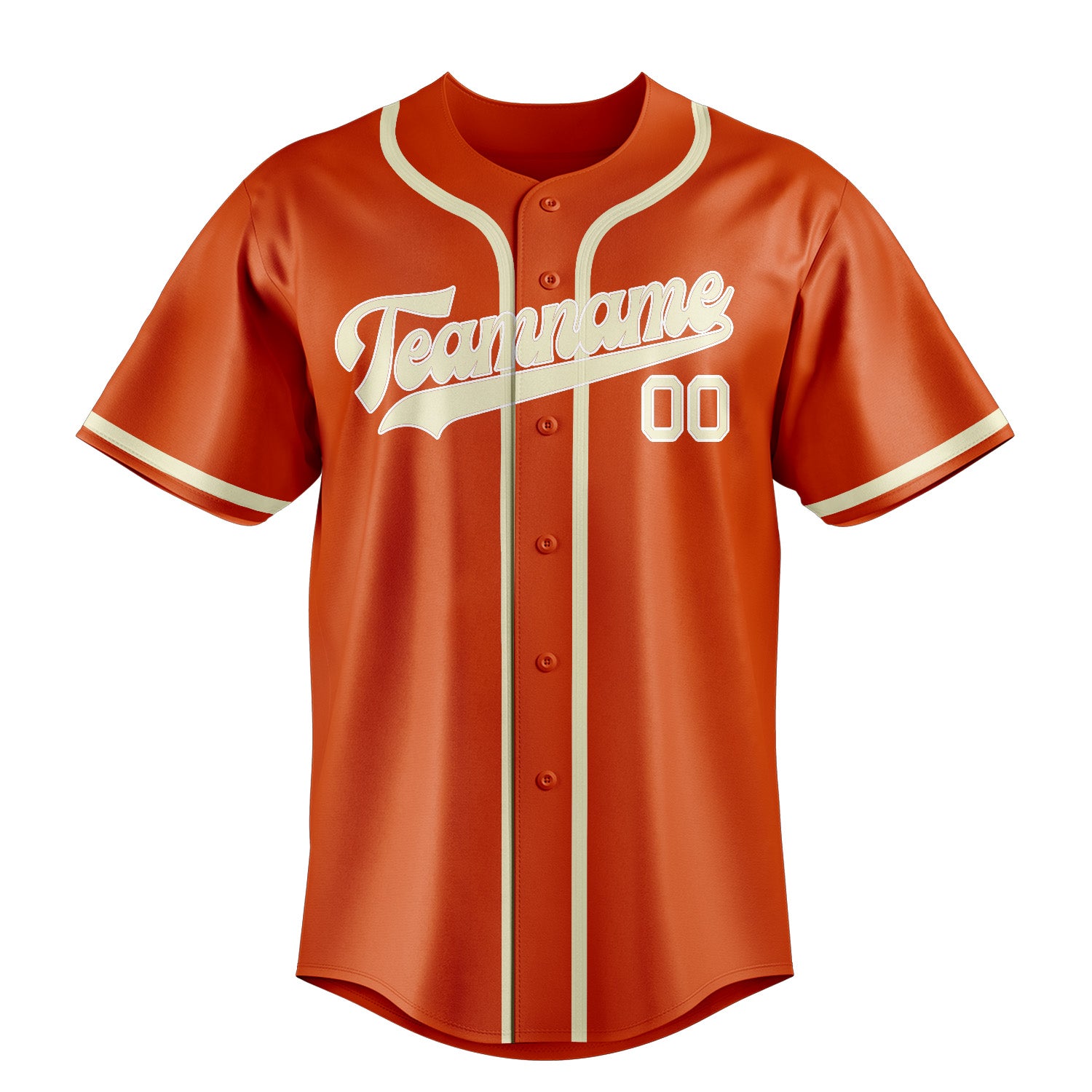 Benutzerdefiniertes Professionelles Orangerot Beige Baseballtrikot