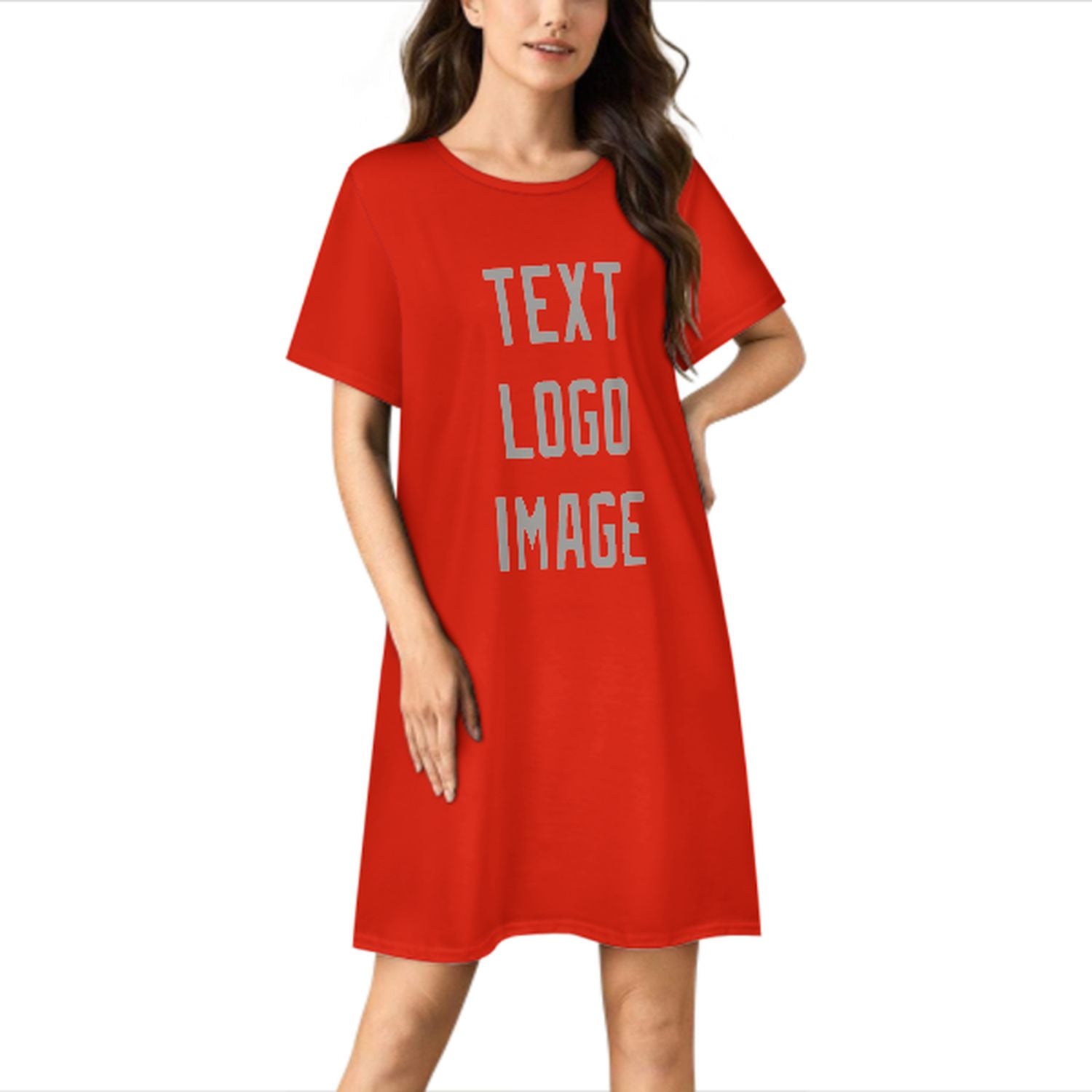 Camicia da notte su misura arancione rossa grigia
