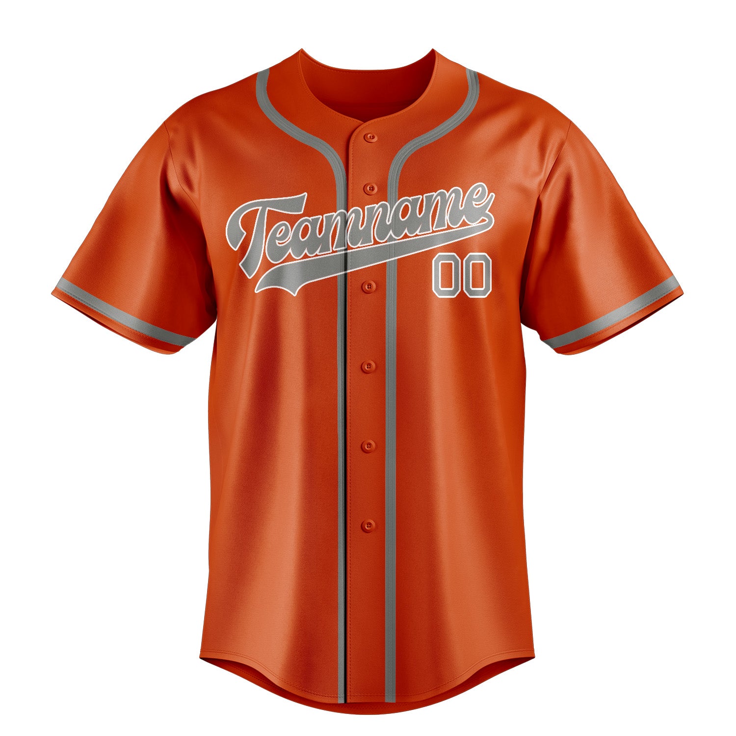 Benutzerdefiniertes Professionelles Orangerot Grau Baseballtrikot
