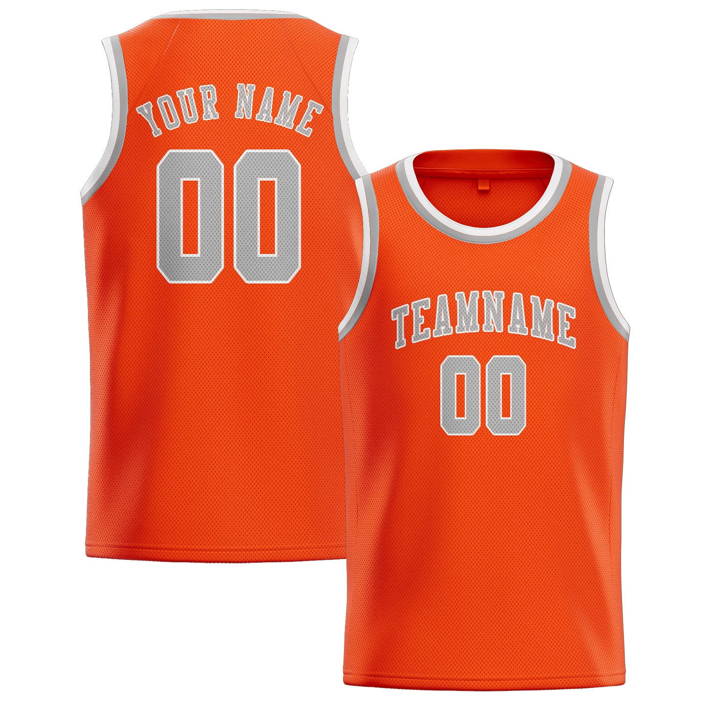 Benutzerdefiniertes Professionelles Orangerot Grau Basketballtrikot
