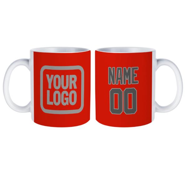 Tazza personalizzata arancione rossa grigio scuro