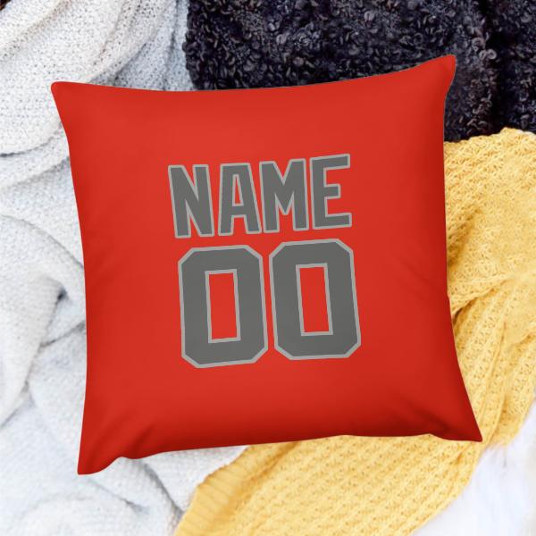 Fodera per cuscino personalizzata arancione rosso grigio scuro