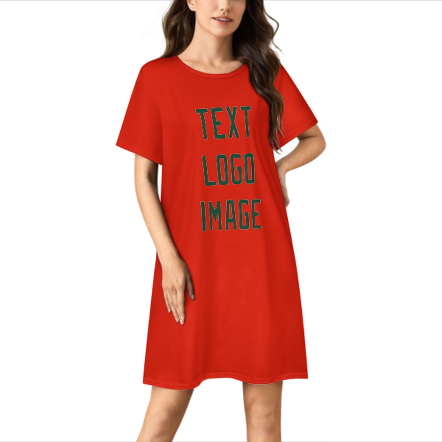 Camicia da notte su misura arancione, rosso e verde muschio