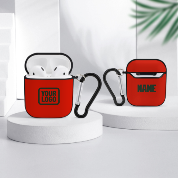 Maßgeschneidertes Orangerot Tannengrün AirPods-Hülle