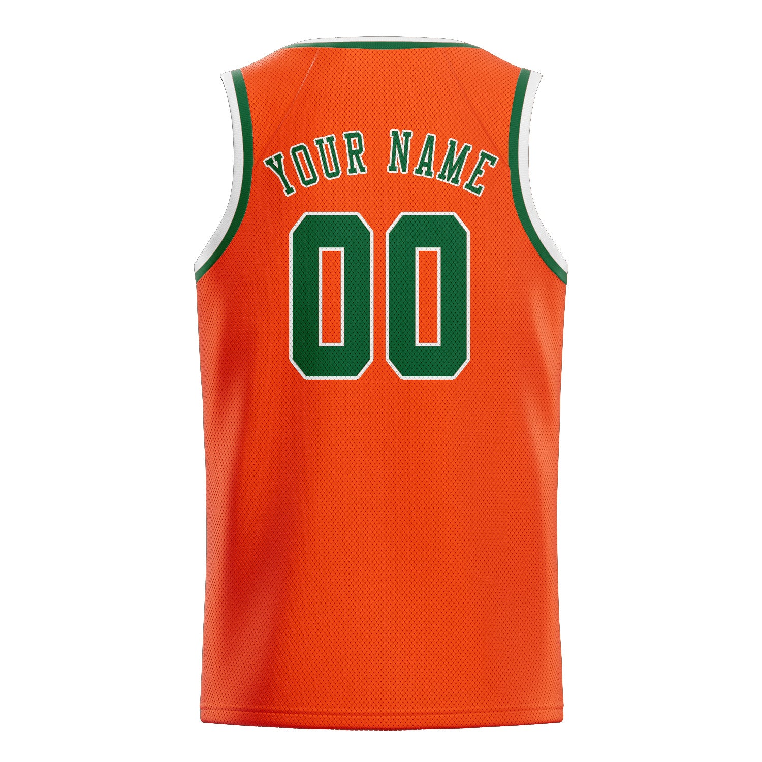 Benutzerdefiniertes Professionelles Orangerot Moosgrün Basketballtrikot