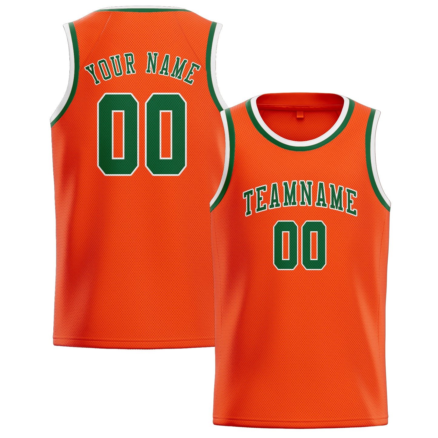 Benutzerdefiniertes Professionelles Orangerot Moosgrün Basketballtrikot
