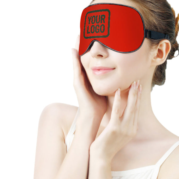 Maßgeschneidertes Orangerot Tannengrün Schlafmaske