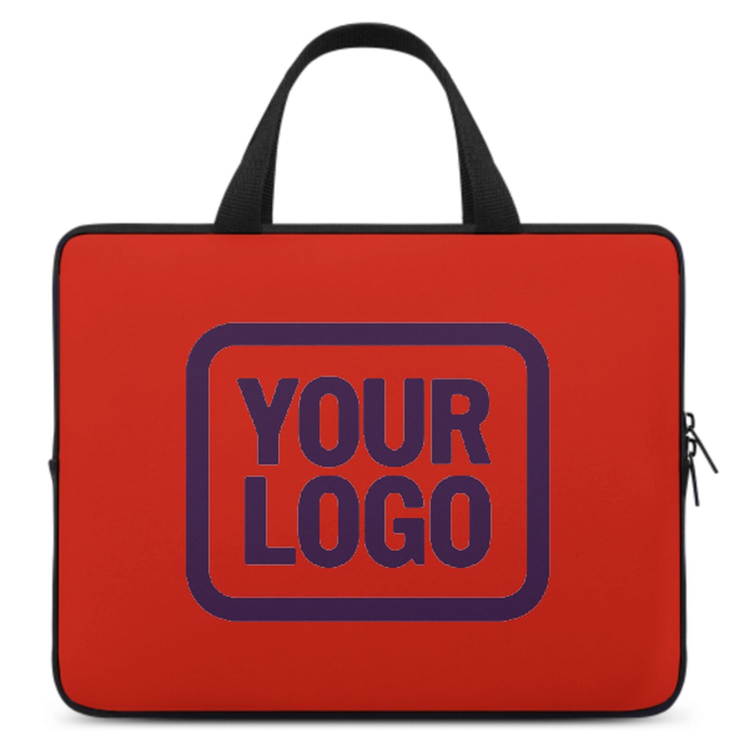 Borsa per laptop personalizzata arancione, rossa e viola