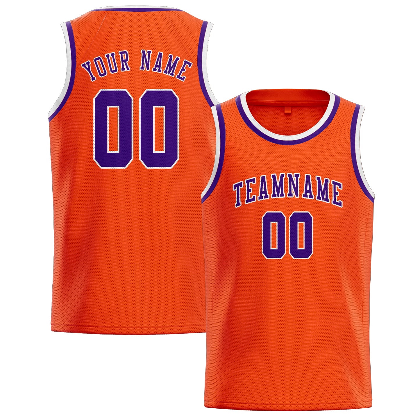 Benutzerdefiniertes Professionelles Orangerot Lila Basketballtrikot
