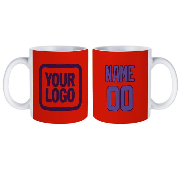 Tazza personalizzata arancione e rossa lavanda