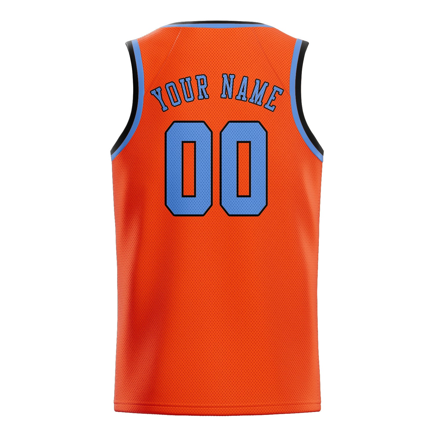 Benutzerdefiniertes Professionelles Orangerot Hellblau Basketballtrikot