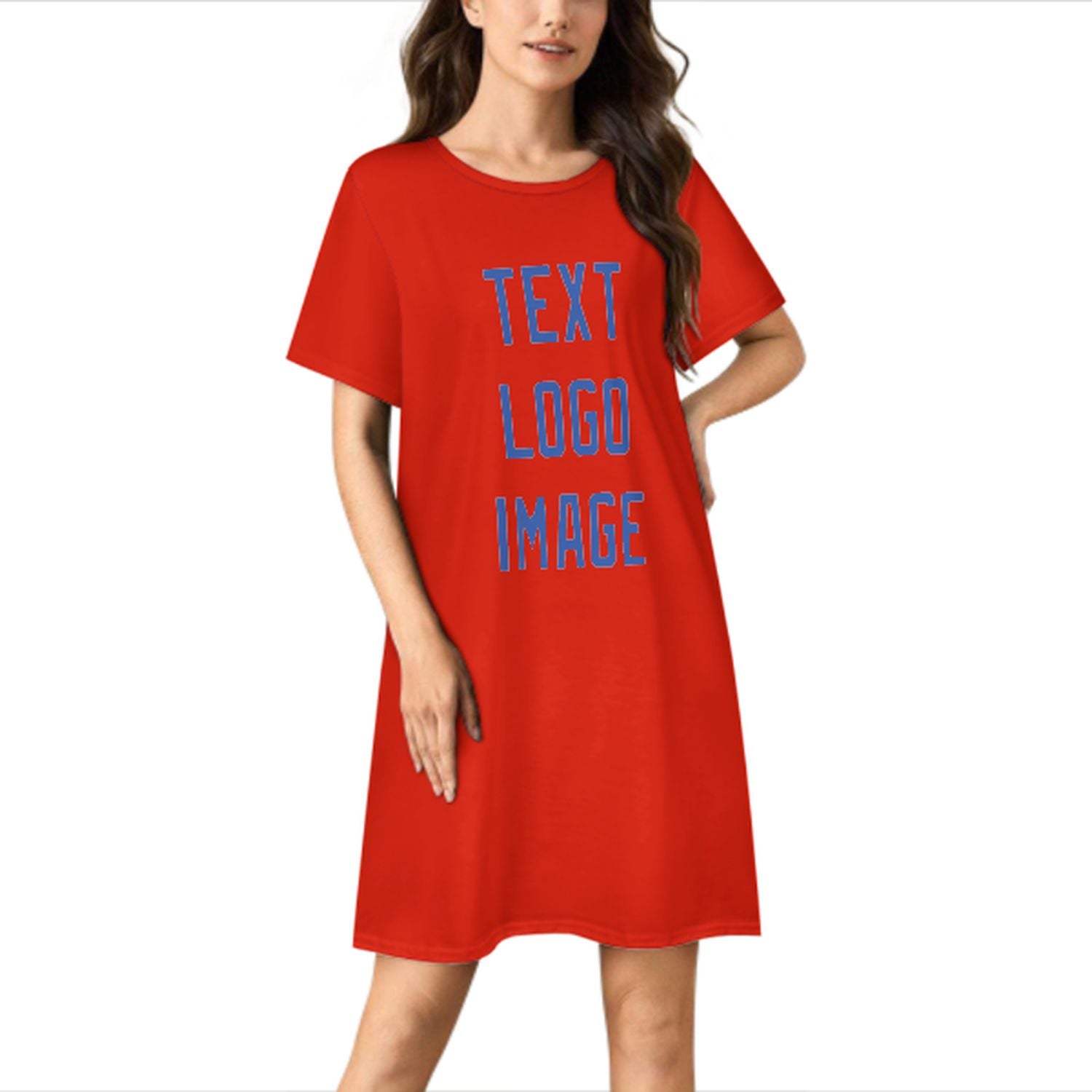 Camicia da notte su misura arancione rossa celeste