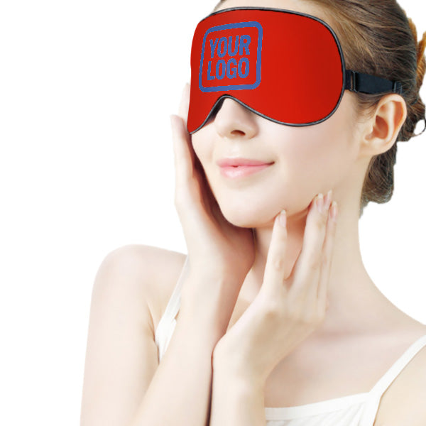 Maßgeschneidertes Orangerot Himmelblau Schlafmaske