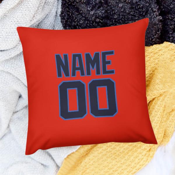 Fodera per cuscino personalizzata arancione rosso acciaio blu