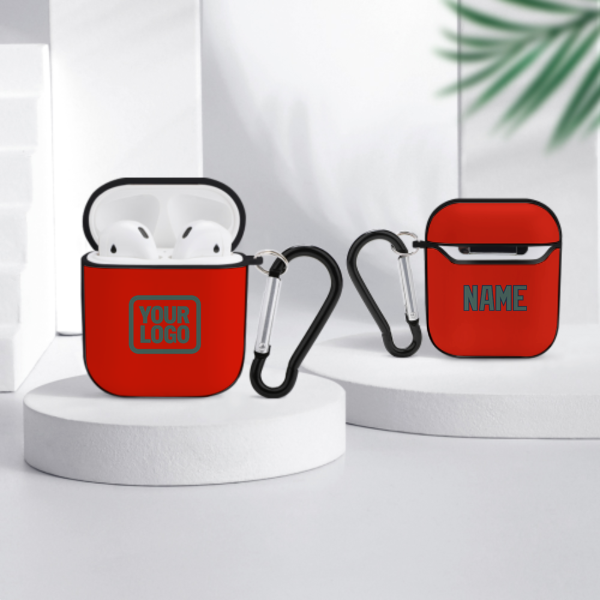 Maßgeschneidertes Orangerot Blaugrün AirPods-Hülle