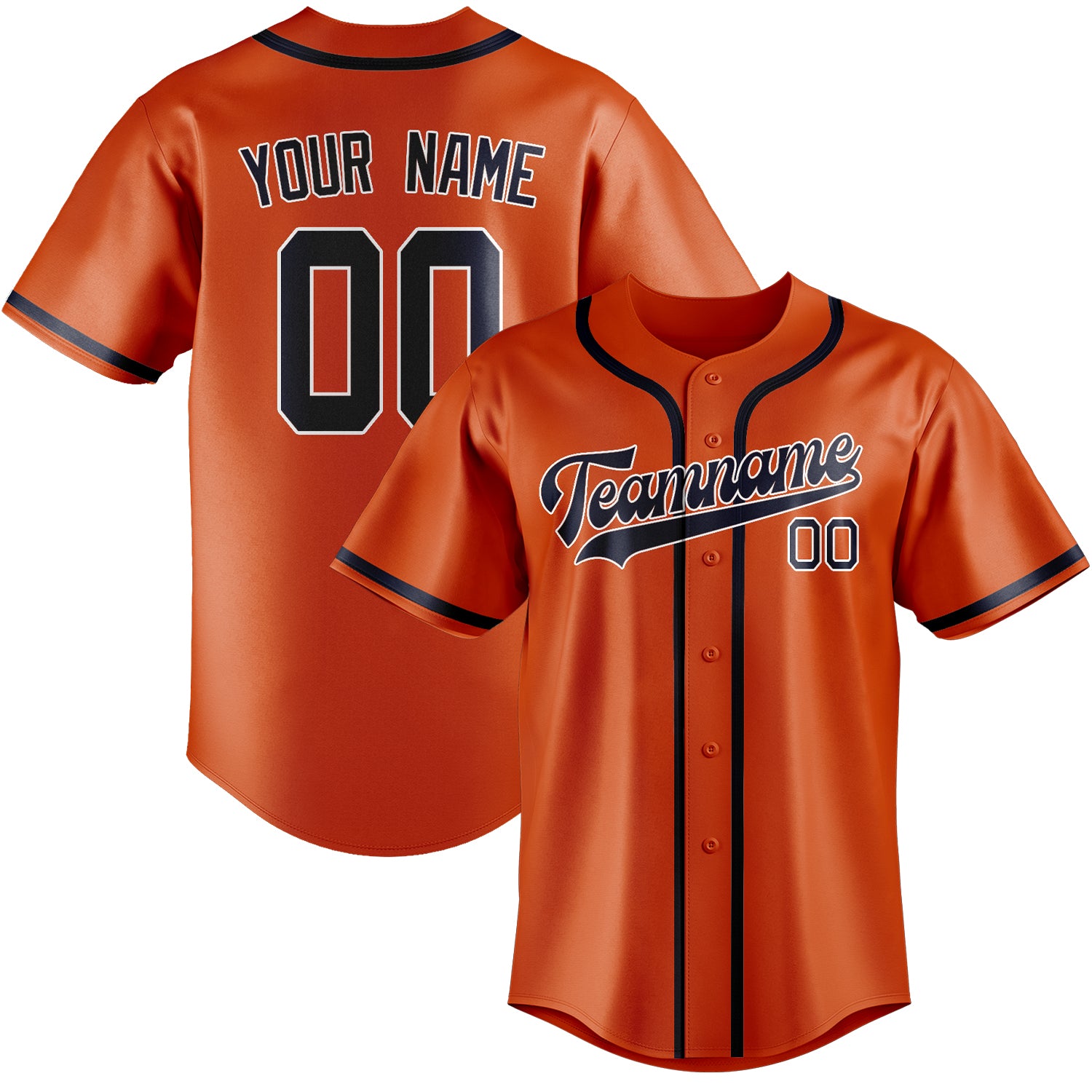 Benutzerdefiniertes Professionelles Orangerot Stahlblau Baseballtrikot