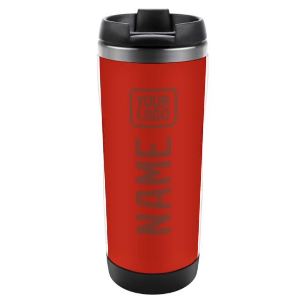 Bicchiere personalizzato in acciaio inossidabile color arancio rosso corallo