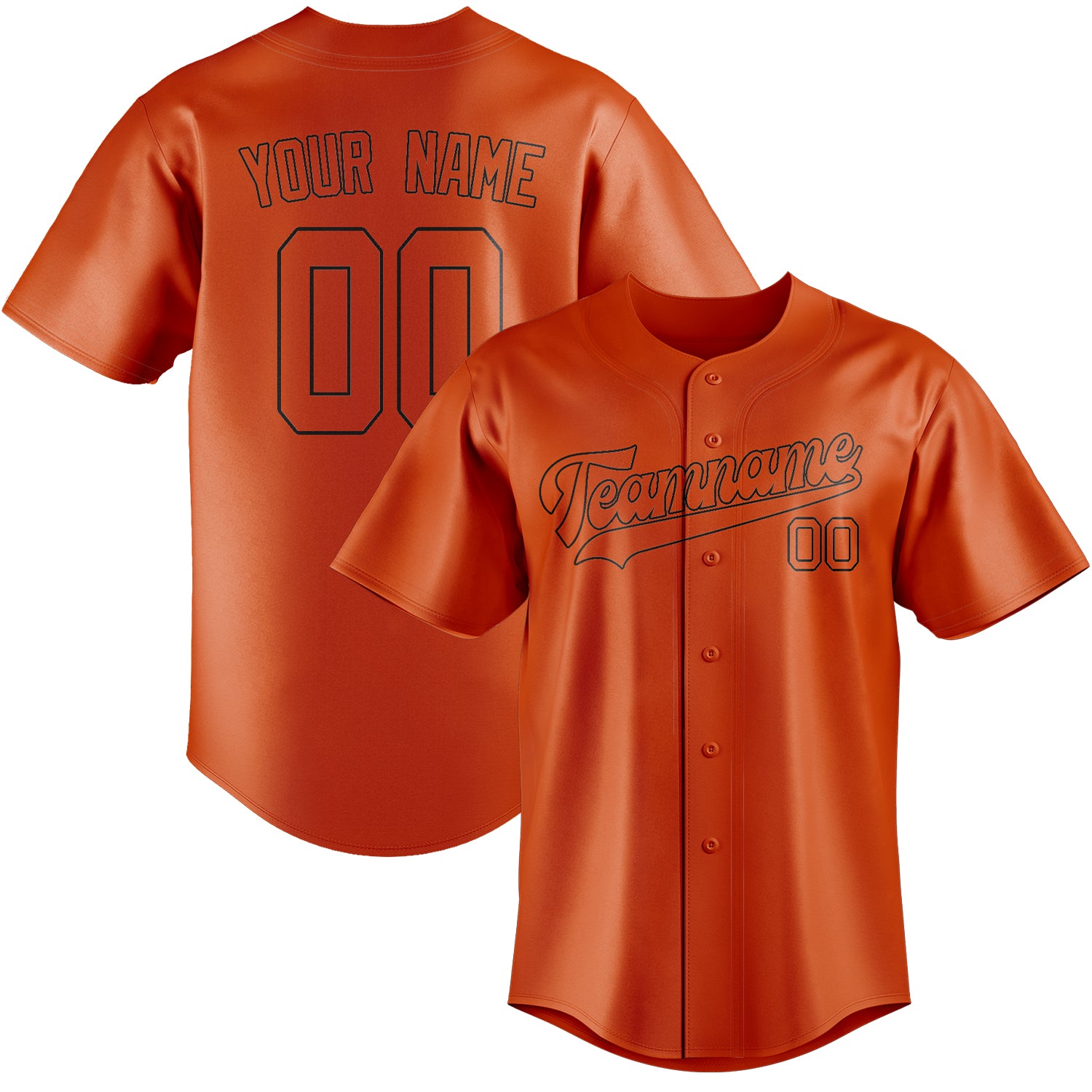 Benutzerdefiniertes Professionelles Orangerot Schwarz Baseballtrikot