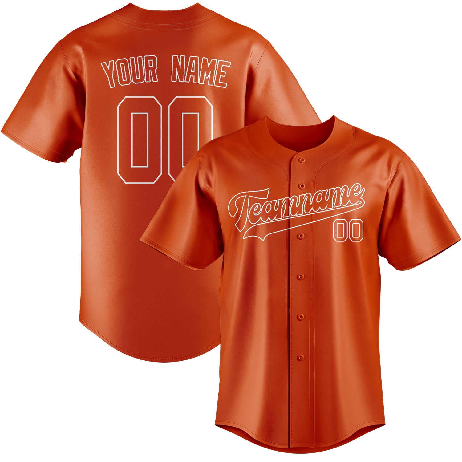 Benutzerdefiniertes Professionelles Orangerot Weiß Baseballtrikot