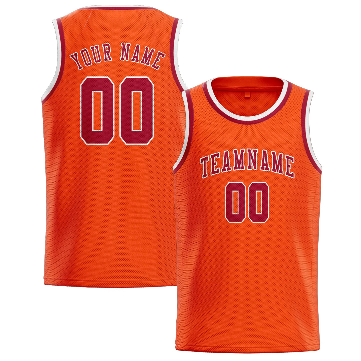 Benutzerdefiniertes Professionelles Orangerot Rot Basketballtrikot