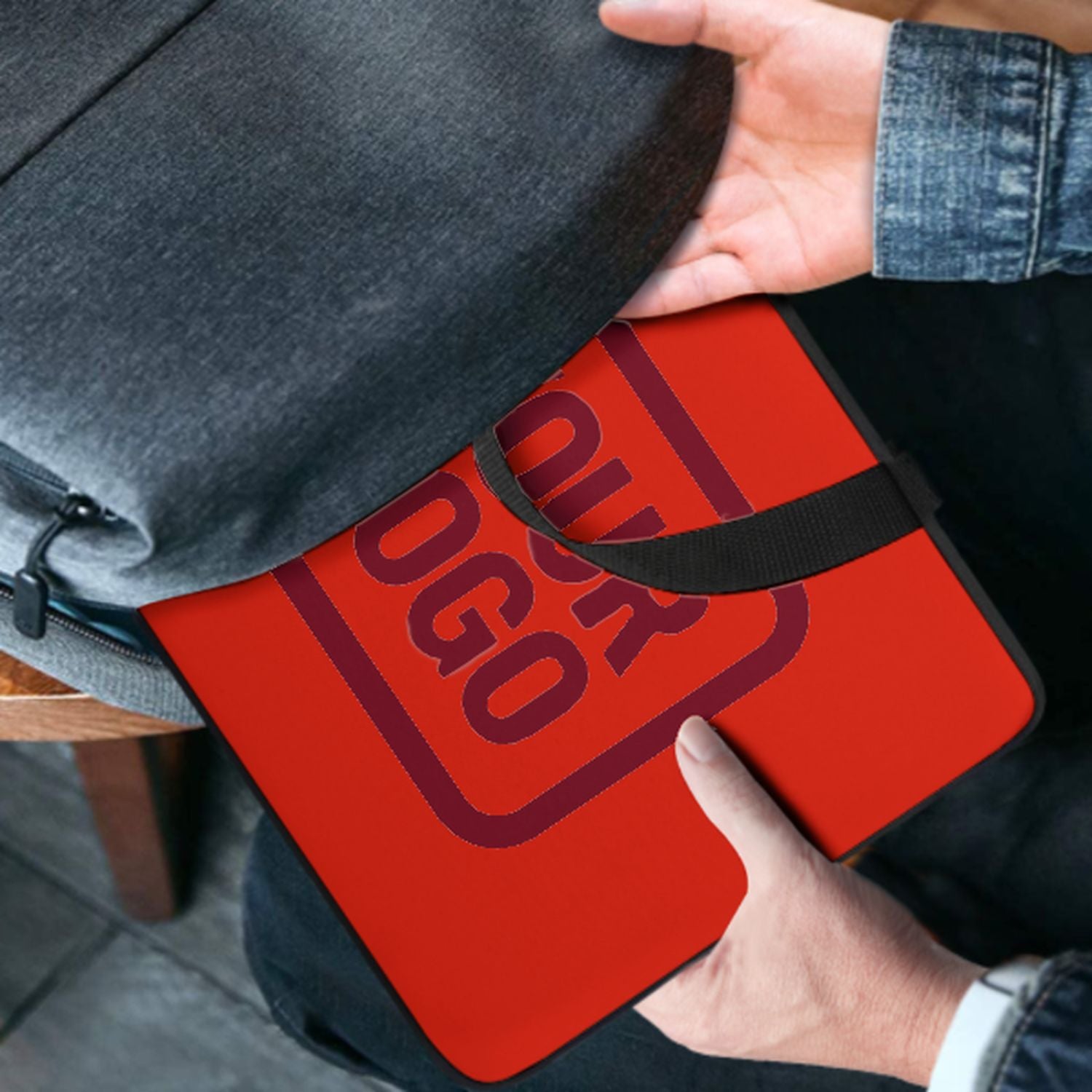 Borsa per laptop personalizzata arancione rossa cremisi