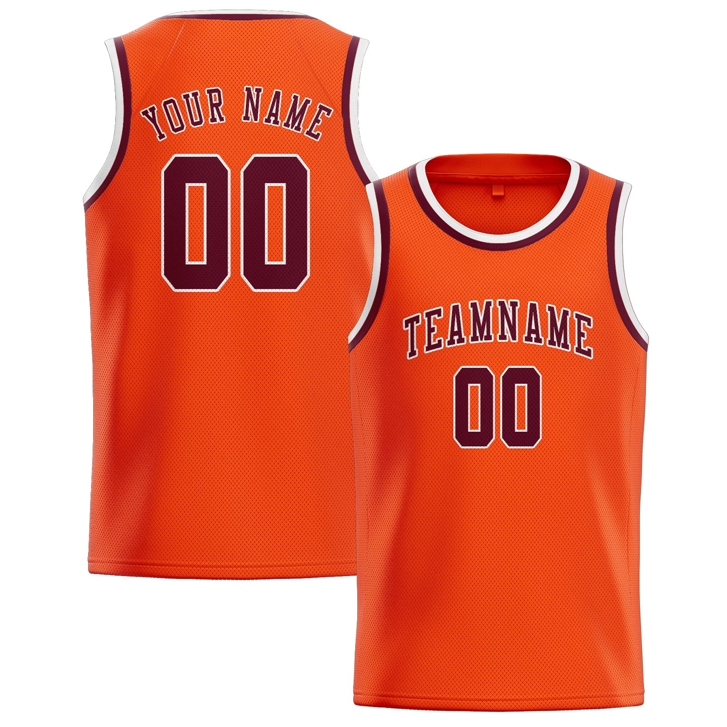 Benutzerdefiniertes Professionelles Orangerot Karmesinrot Basketballtrikot