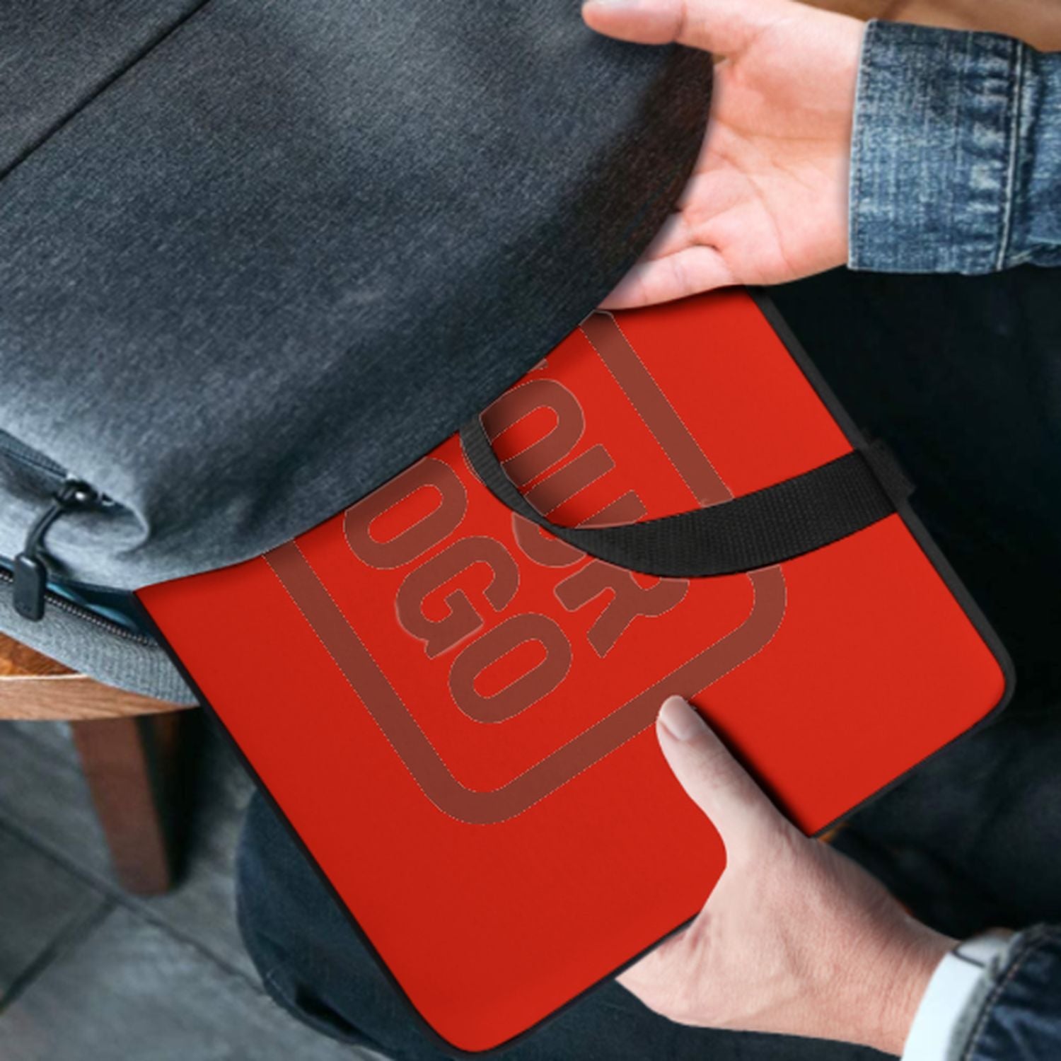 Borsa per laptop personalizzata arancione rosso corallo rosso