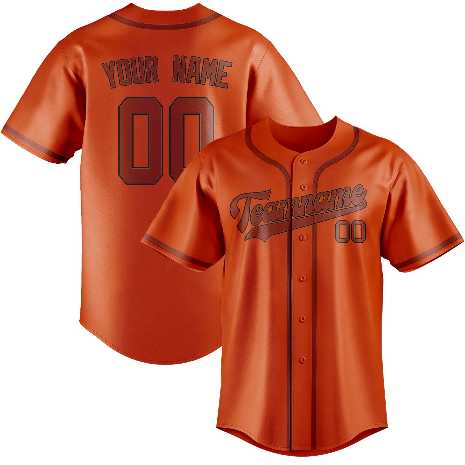 Benutzerdefiniertes Professionelles Orangerot Korallenrot Baseballtrikot