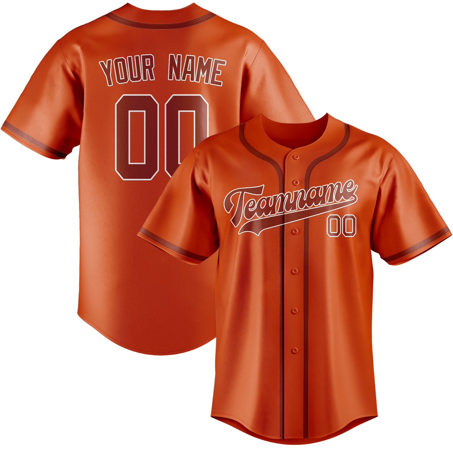 Benutzerdefiniertes Professionelles Orangerot Korallenrot Baseballtrikot