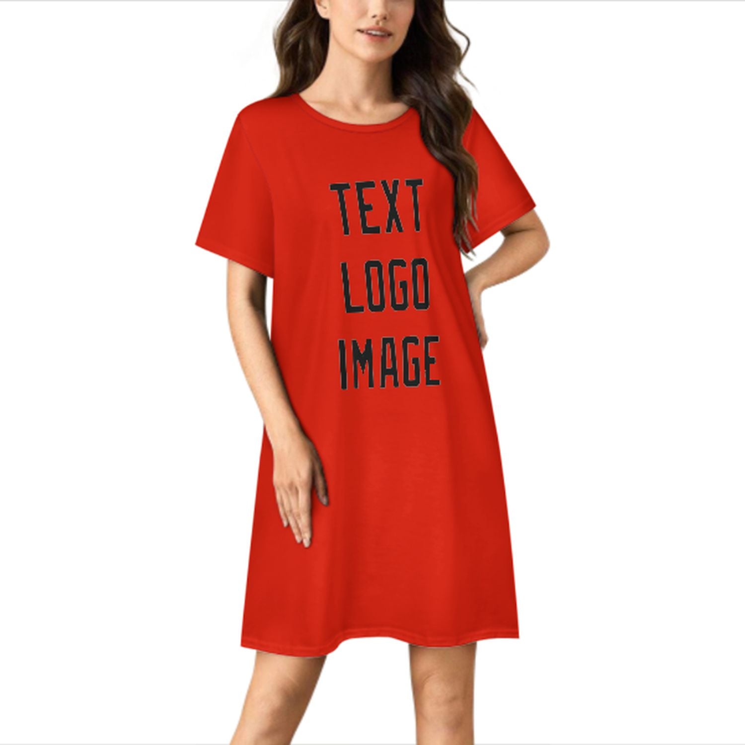 Camicia da notte arancione rossa nera su misura