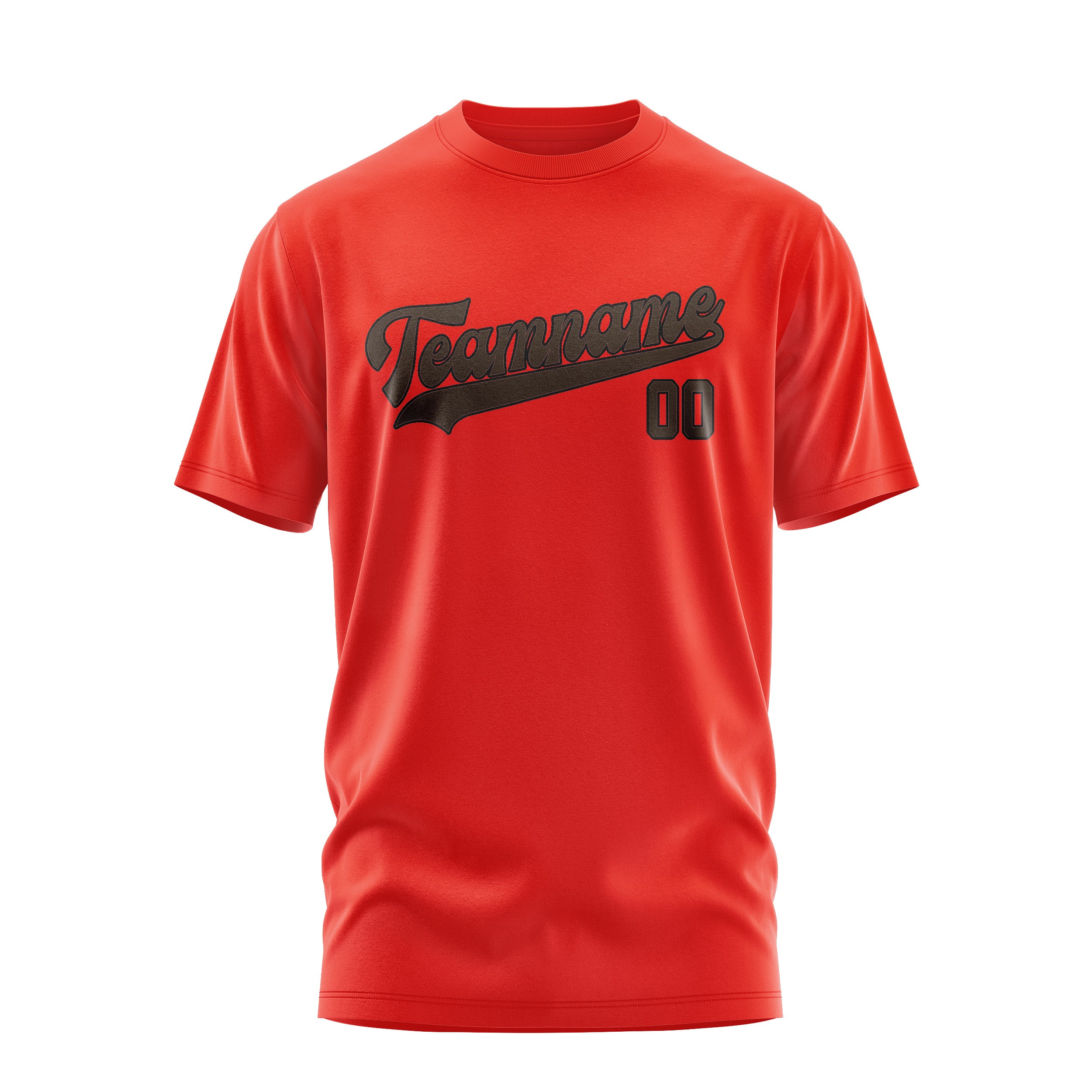 Maßgeschneidertes Orangerot Braun T-Shirt