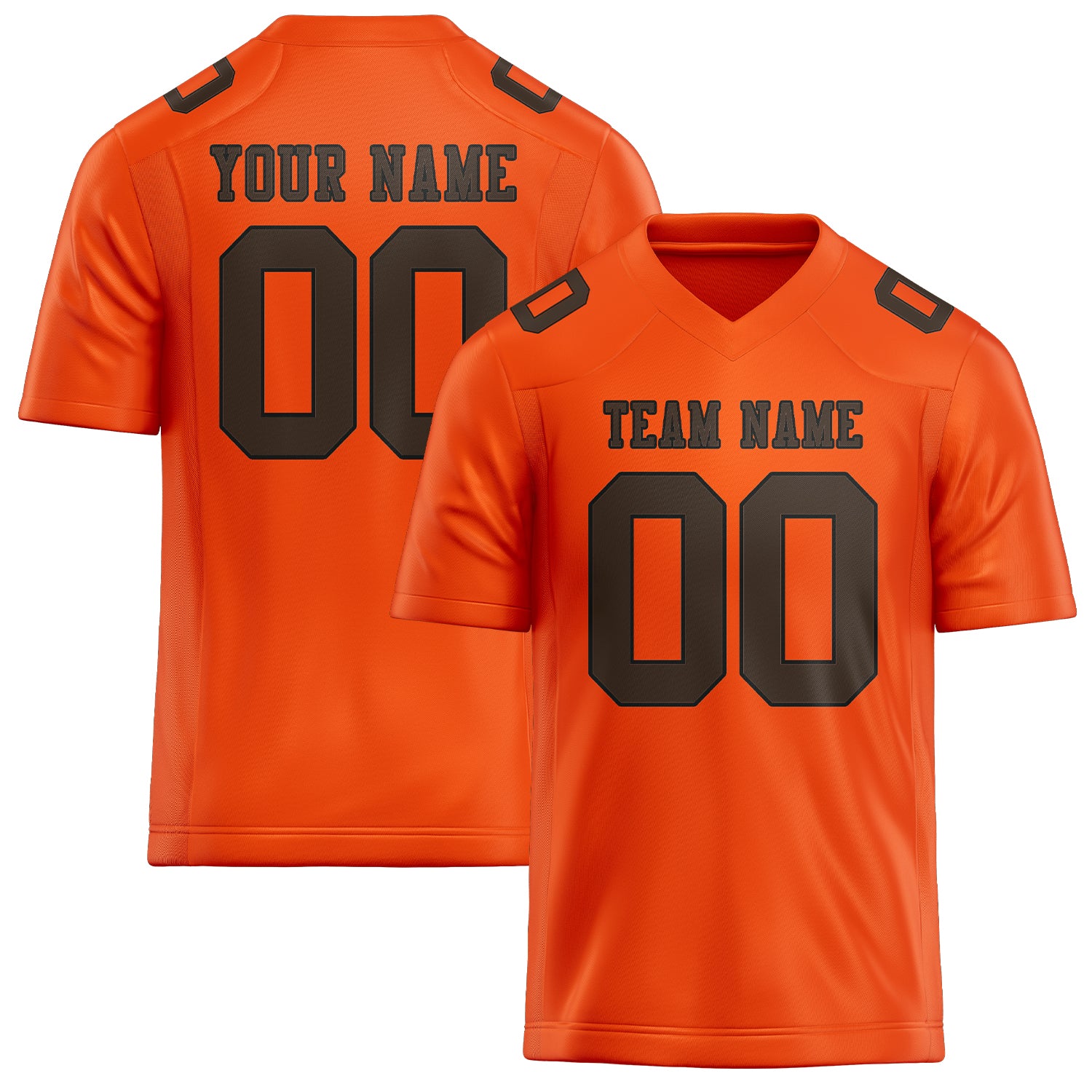 Maßgeschneidertes Professionelles Orangerot Braun Rugbytrikot