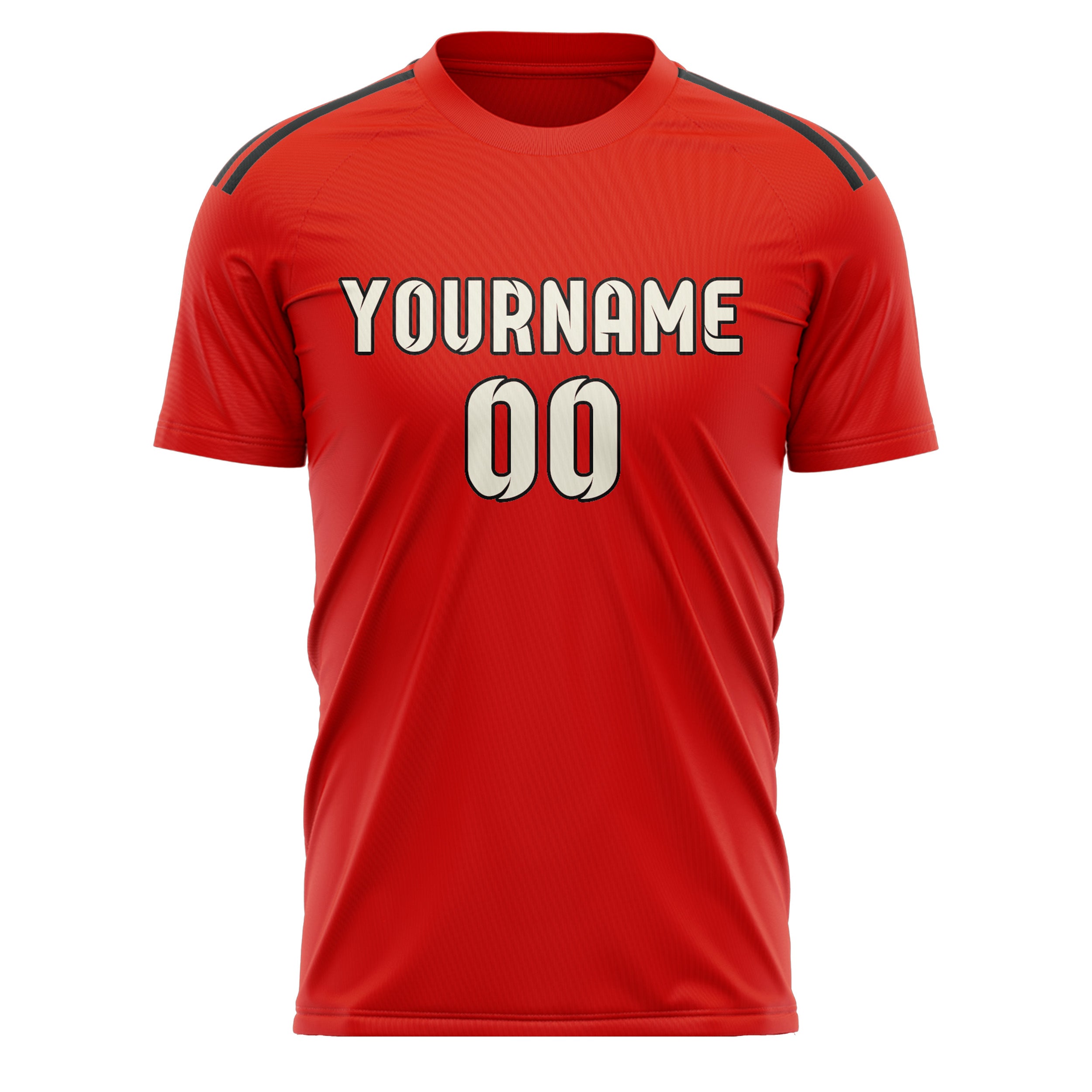 Benutzerdefiniertes Professionelles Orangerot Beige Fußballtrikot