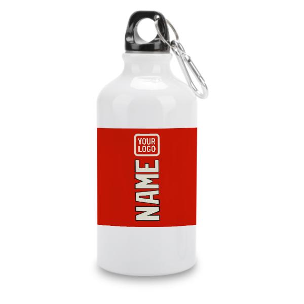Maßgeschneidertes Orangerot Beige Sportflasche