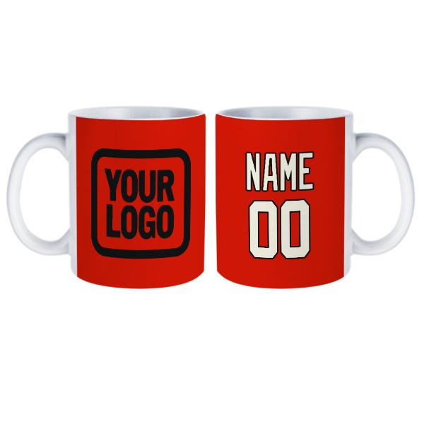 Tazza personalizzata arancione rossa beige