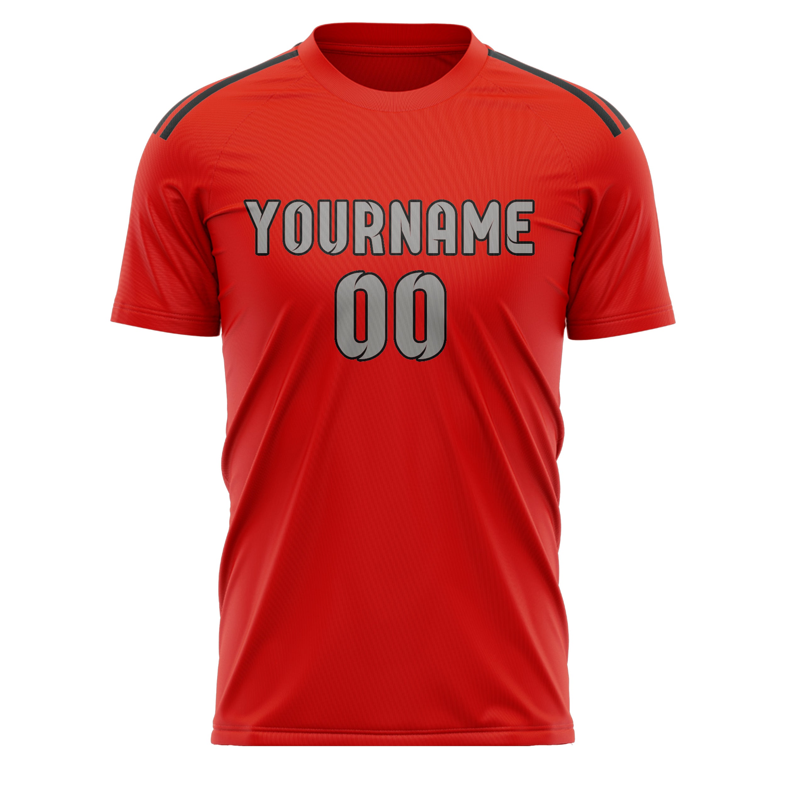 Benutzerdefiniertes Professionelles Orangerot Grau Fußballtrikot