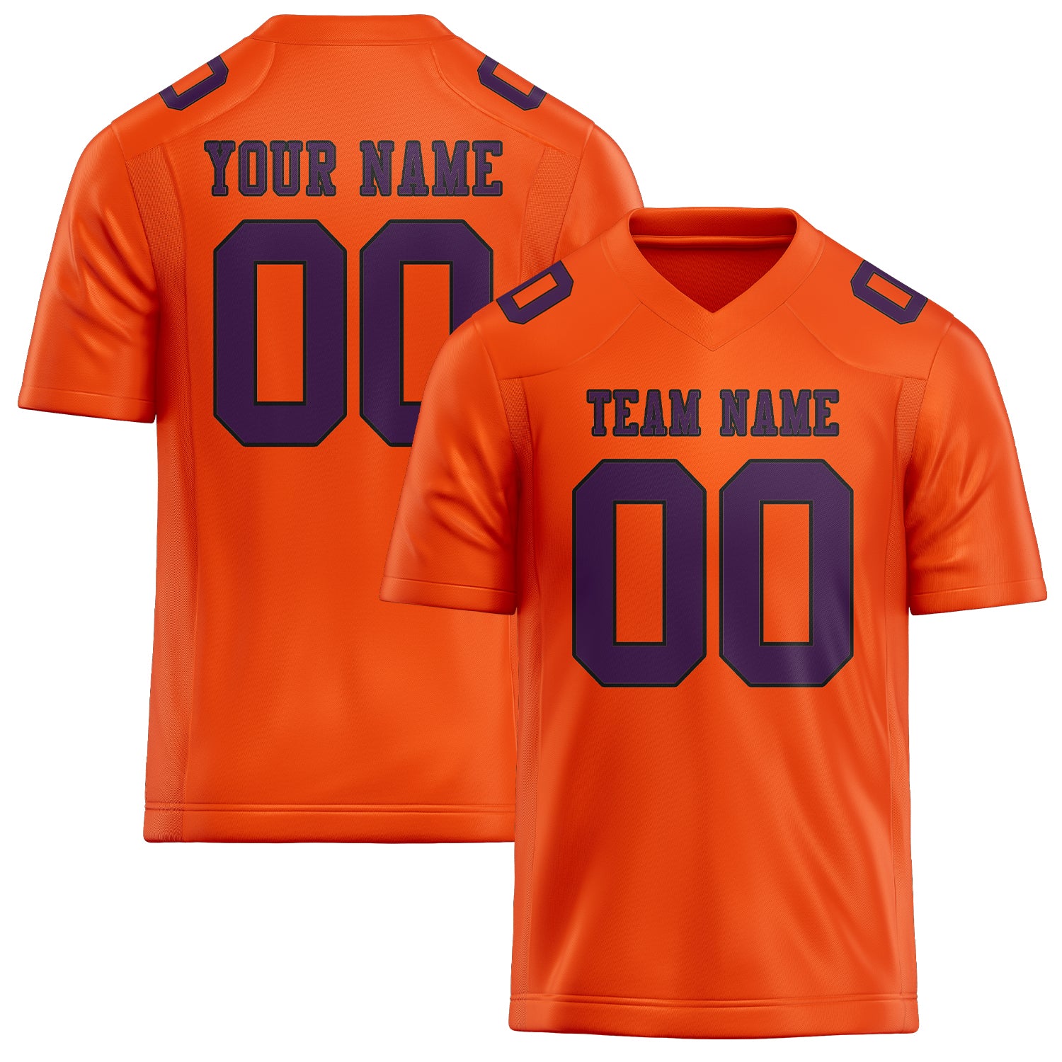 Maßgeschneidertes Professionelles Orangerot Lila Rugbytrikot