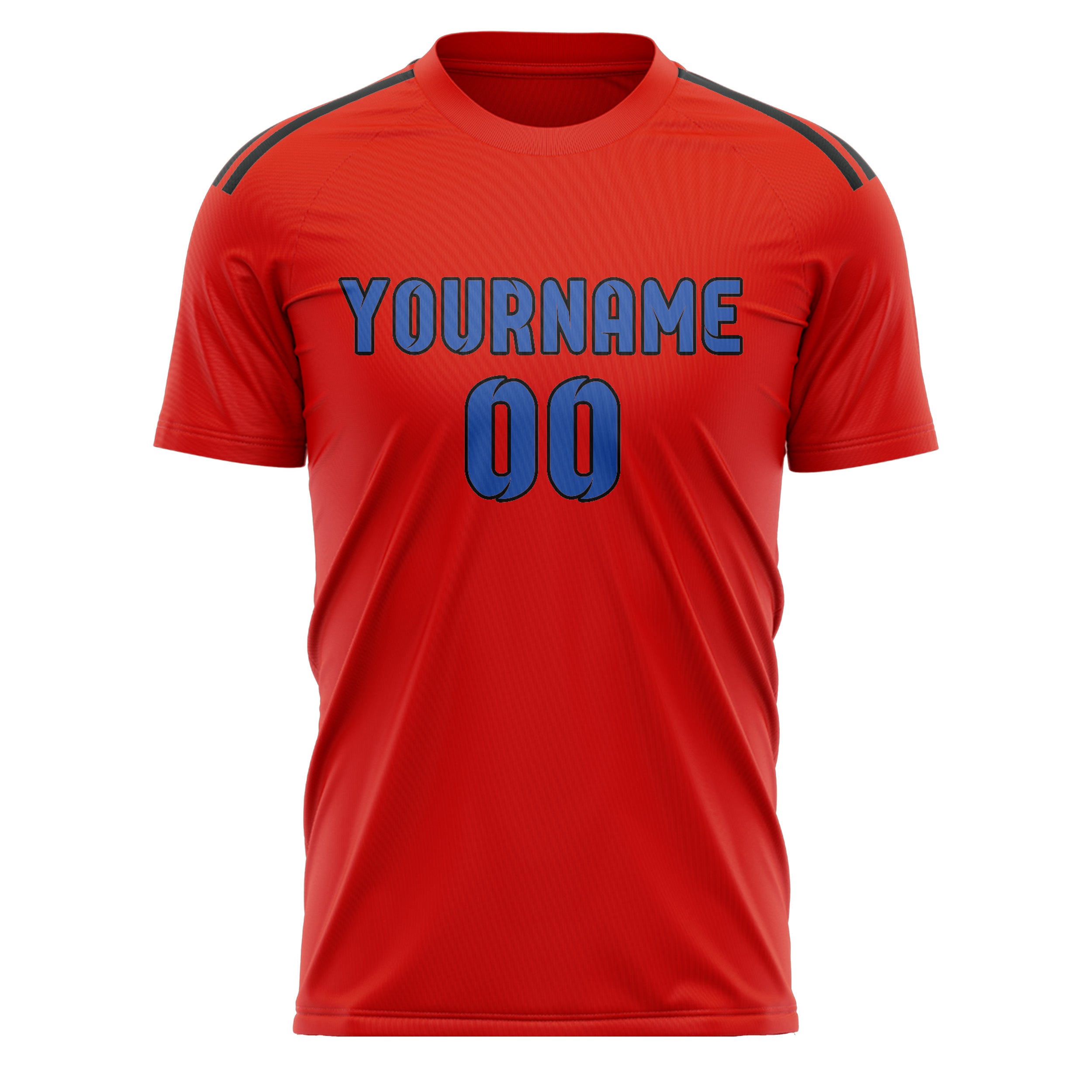 Benutzerdefiniertes Professionelles Orangerot Himmelblau Fußballtrikot