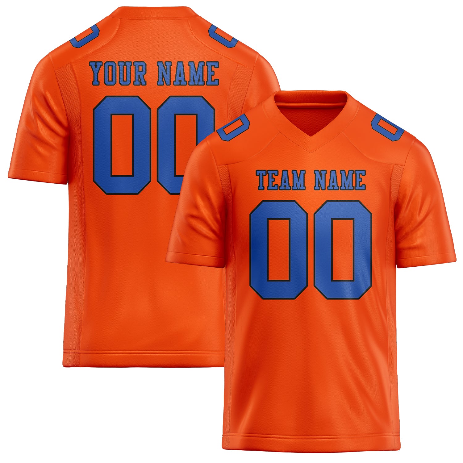 Maßgeschneidertes Professionelles Orangerot Himmelblau Rugbytrikot