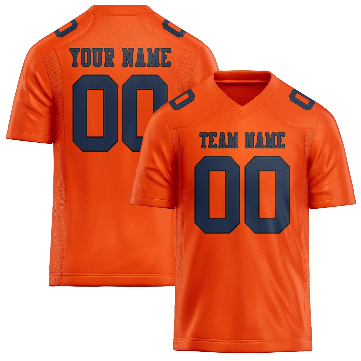 Maßgeschneidertes Professionelles Orangerot Marineblau Rugbytrikot