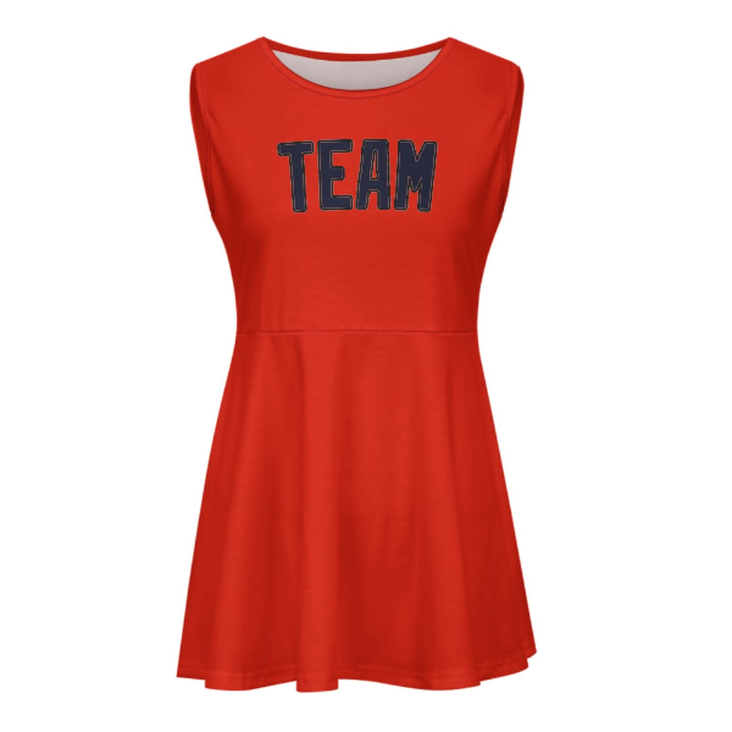 Maßgeschneidertes Orangerot Stahlblau Cheerleader-Kleid
