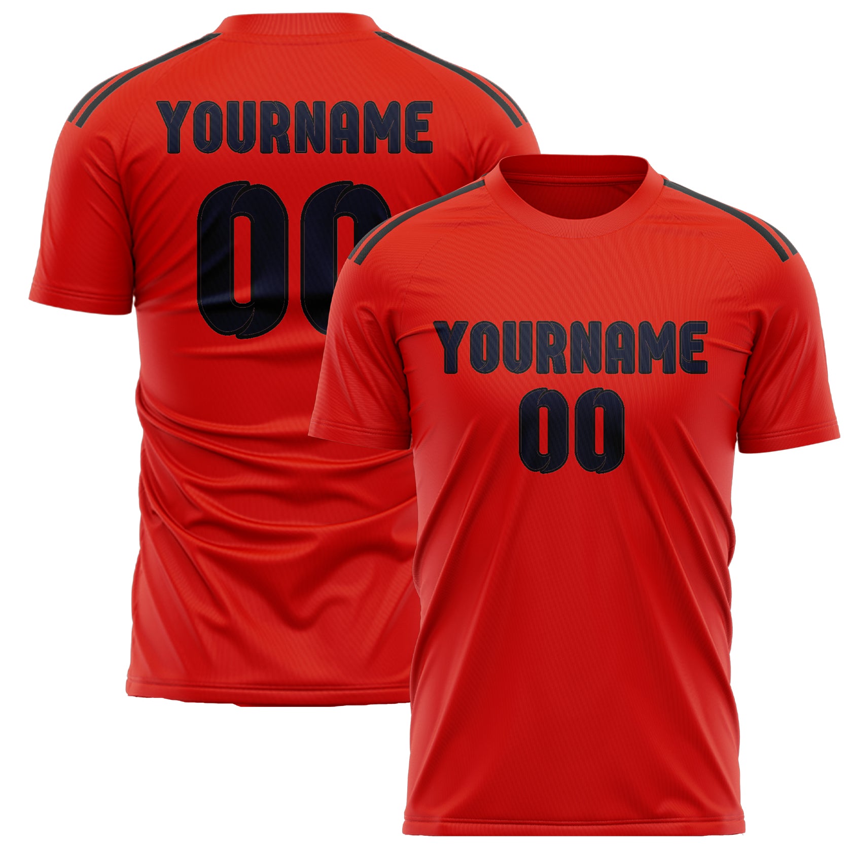 Benutzerdefiniertes Professionelles Orangerot Stahlblau Fußballtrikot