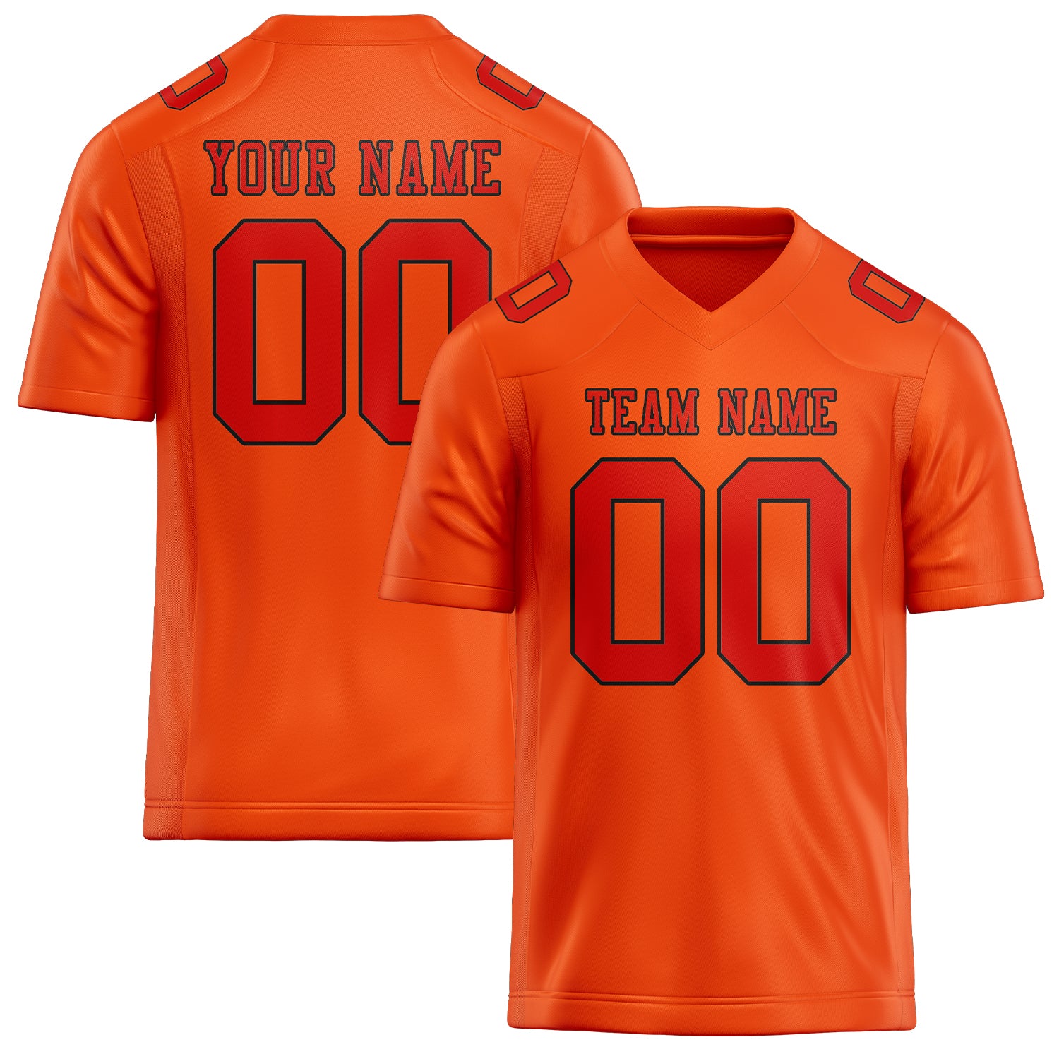 Maßgeschneidertes Professionelles Orangerot Orangerot Rugbytrikot