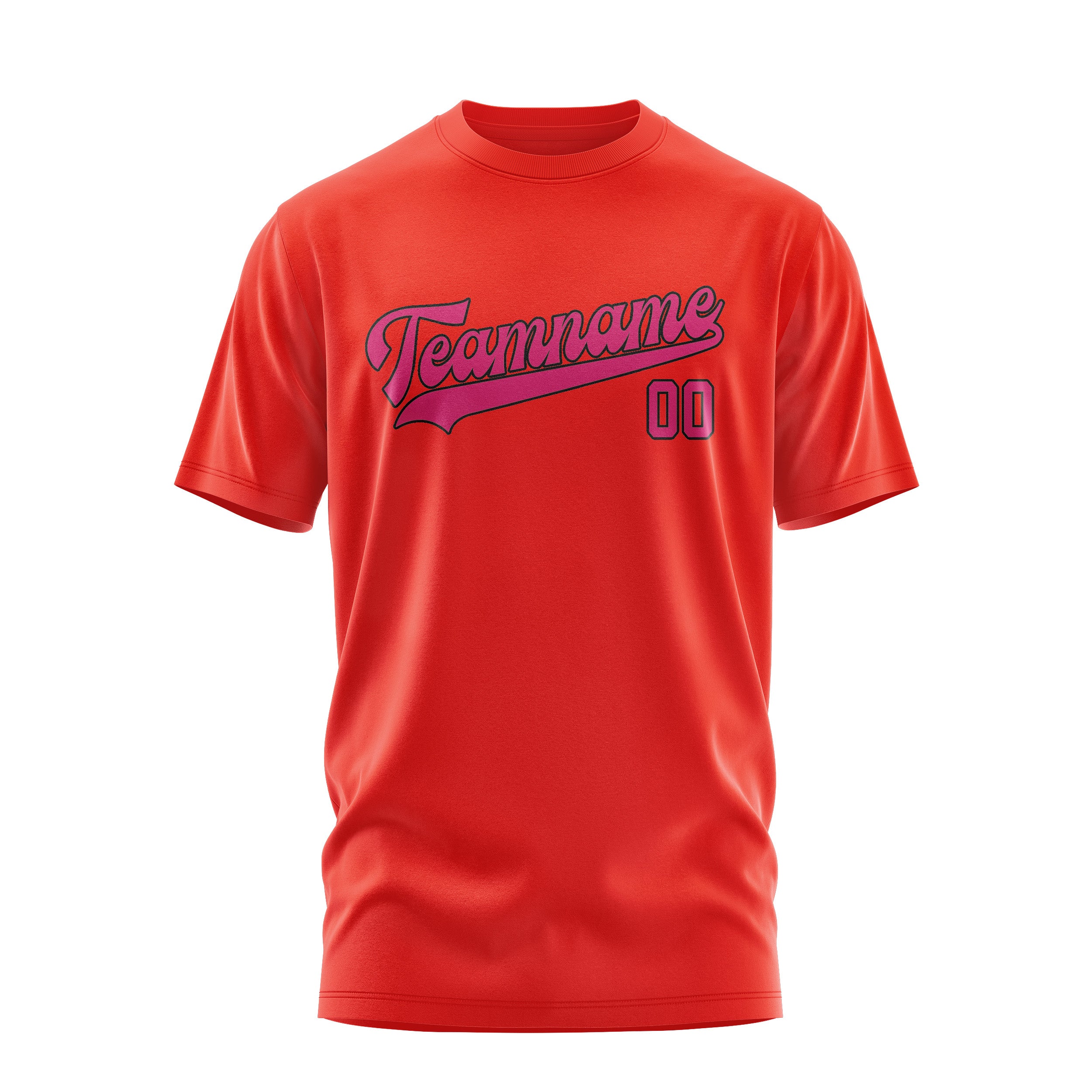 Maßgeschneidertes Orangerot Rosarot T-Shirt