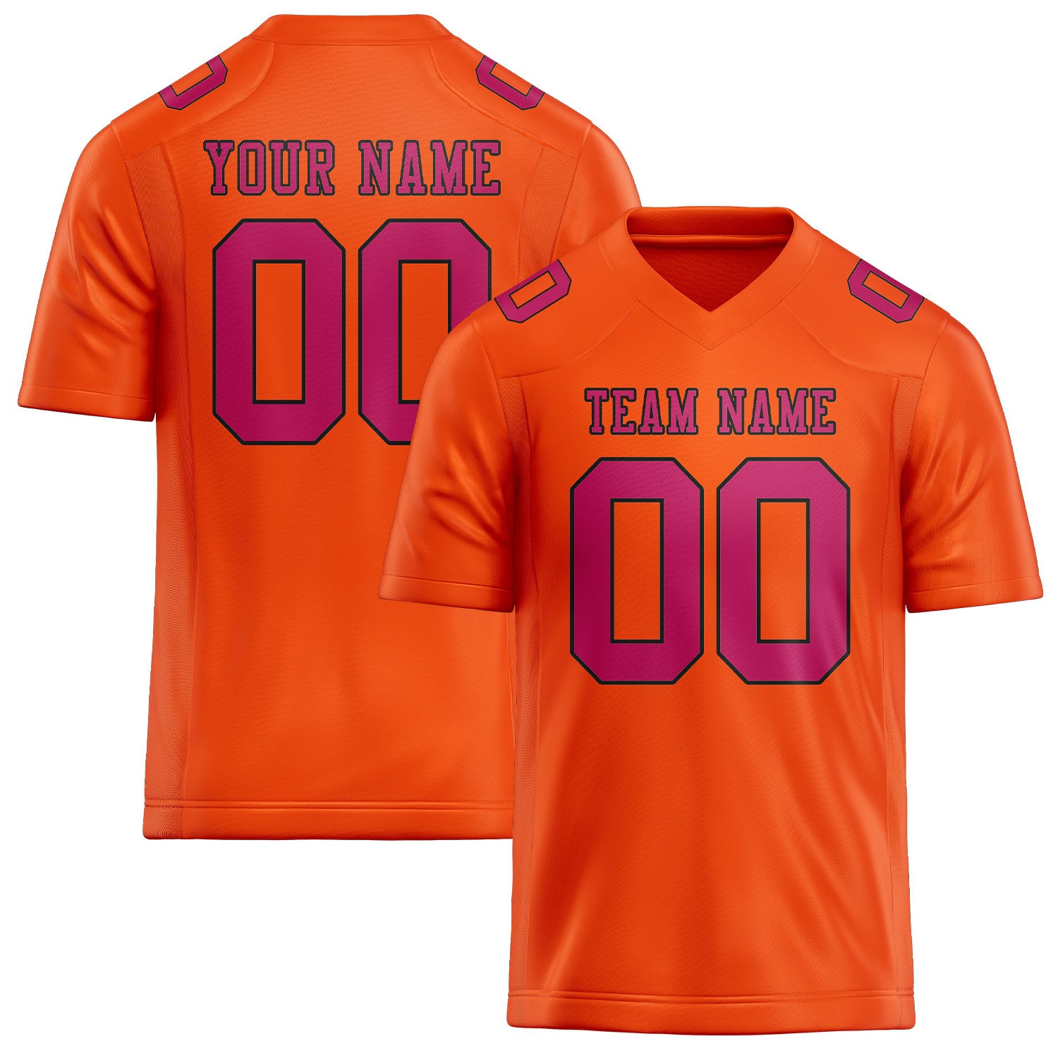 Maßgeschneidertes Professionelles Orangerot Rosarot Rugbytrikot