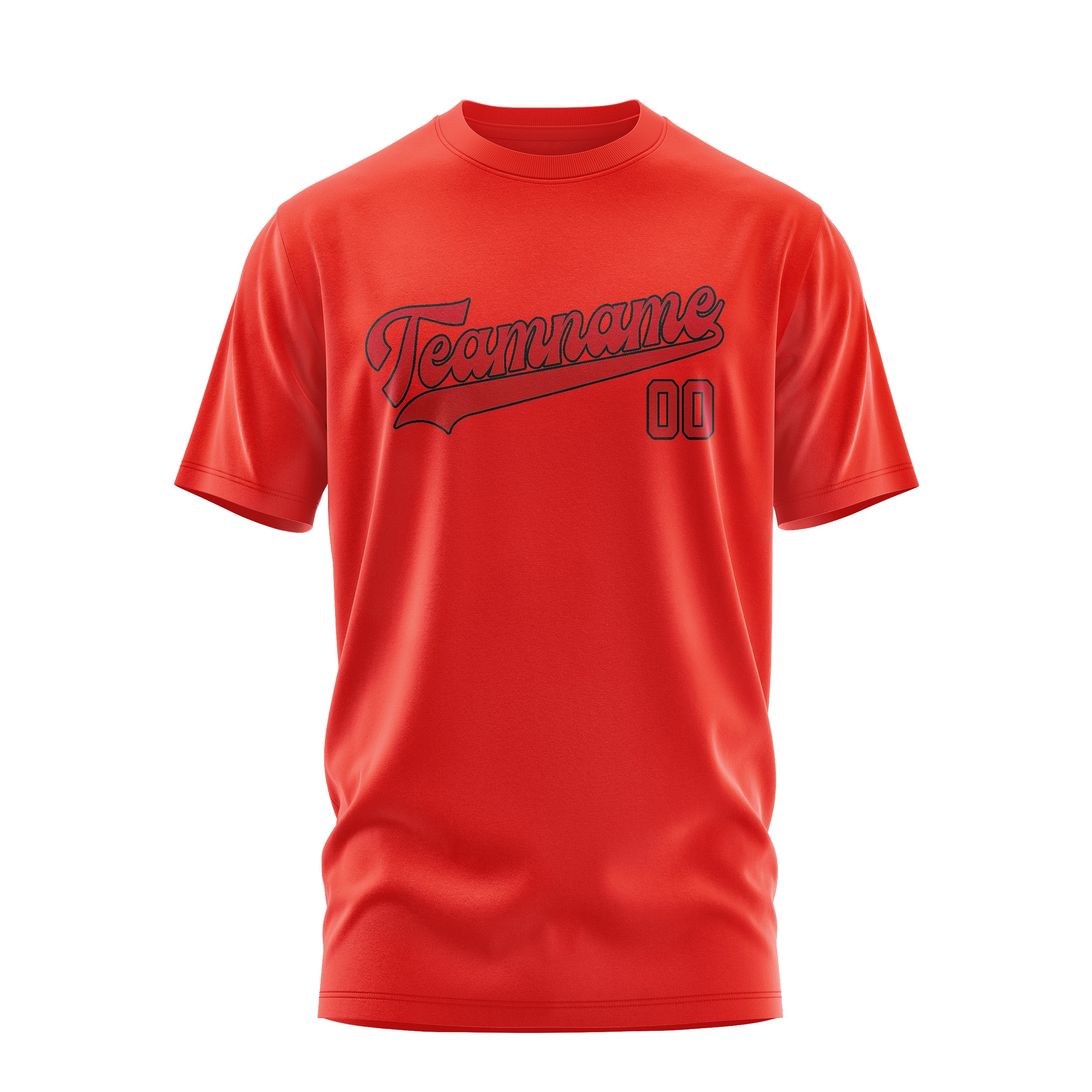 Maßgeschneidertes Orangerot Rot T-Shirt