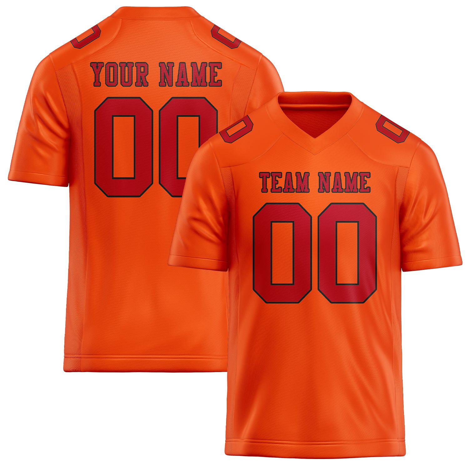 Maßgeschneidertes Professionelles Orangerot Rot Rugbytrikot