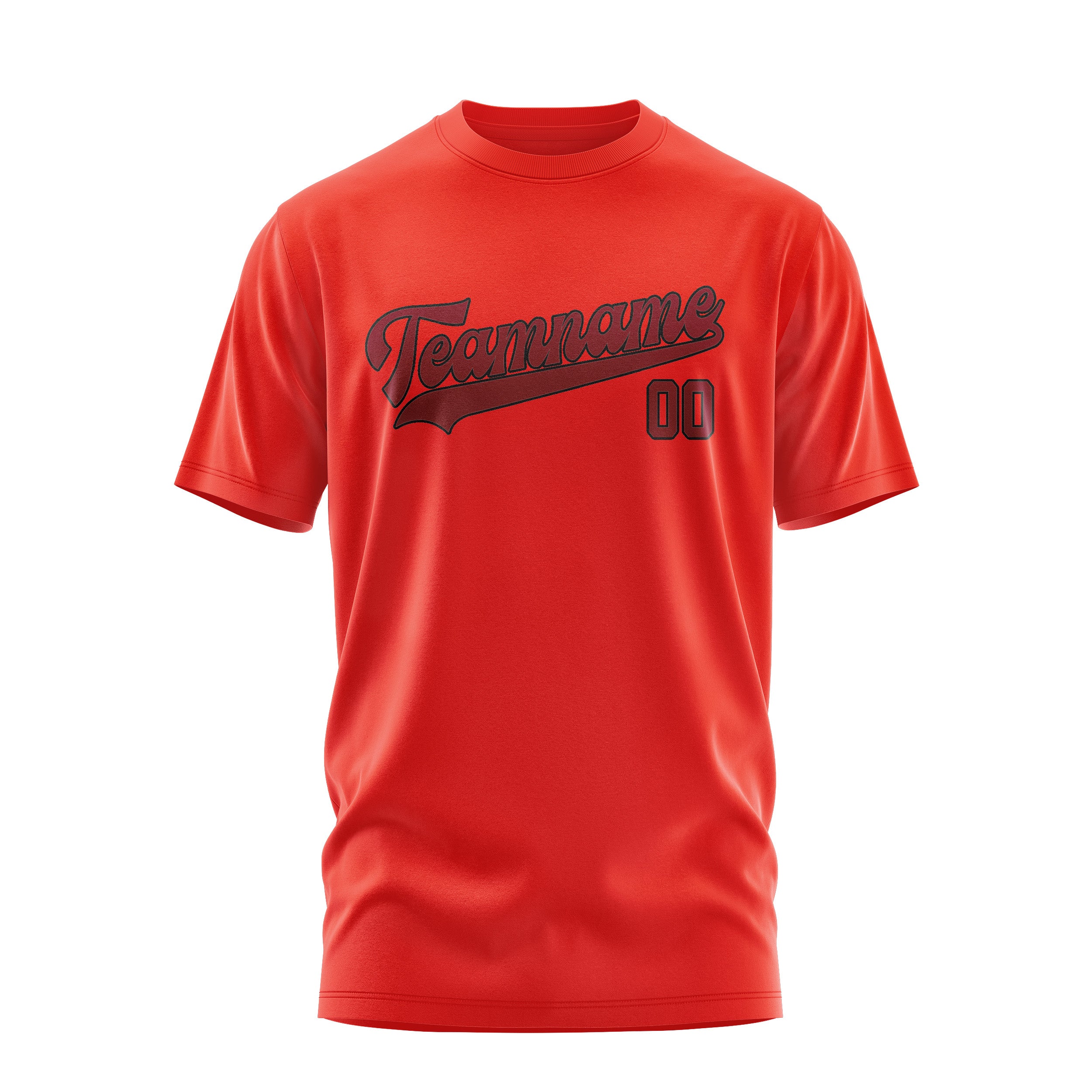Maßgeschneidertes Orangerot Karmesinrot T-Shirt